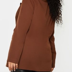 Plus chocolate  brown double breasted blazer